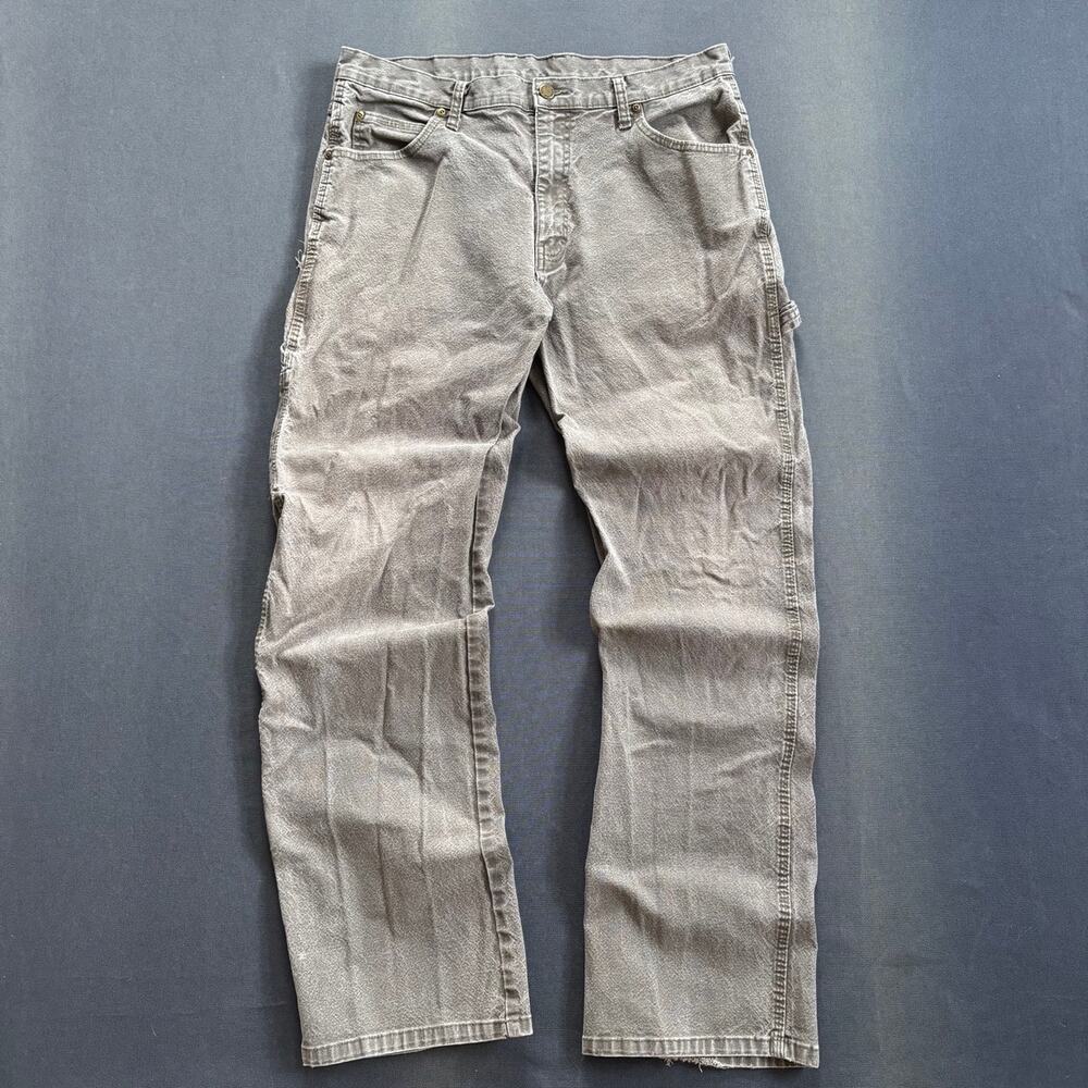Dickies Carpenter Pants Bootcut Faded Grey Utility Workwear Zip Fly W34